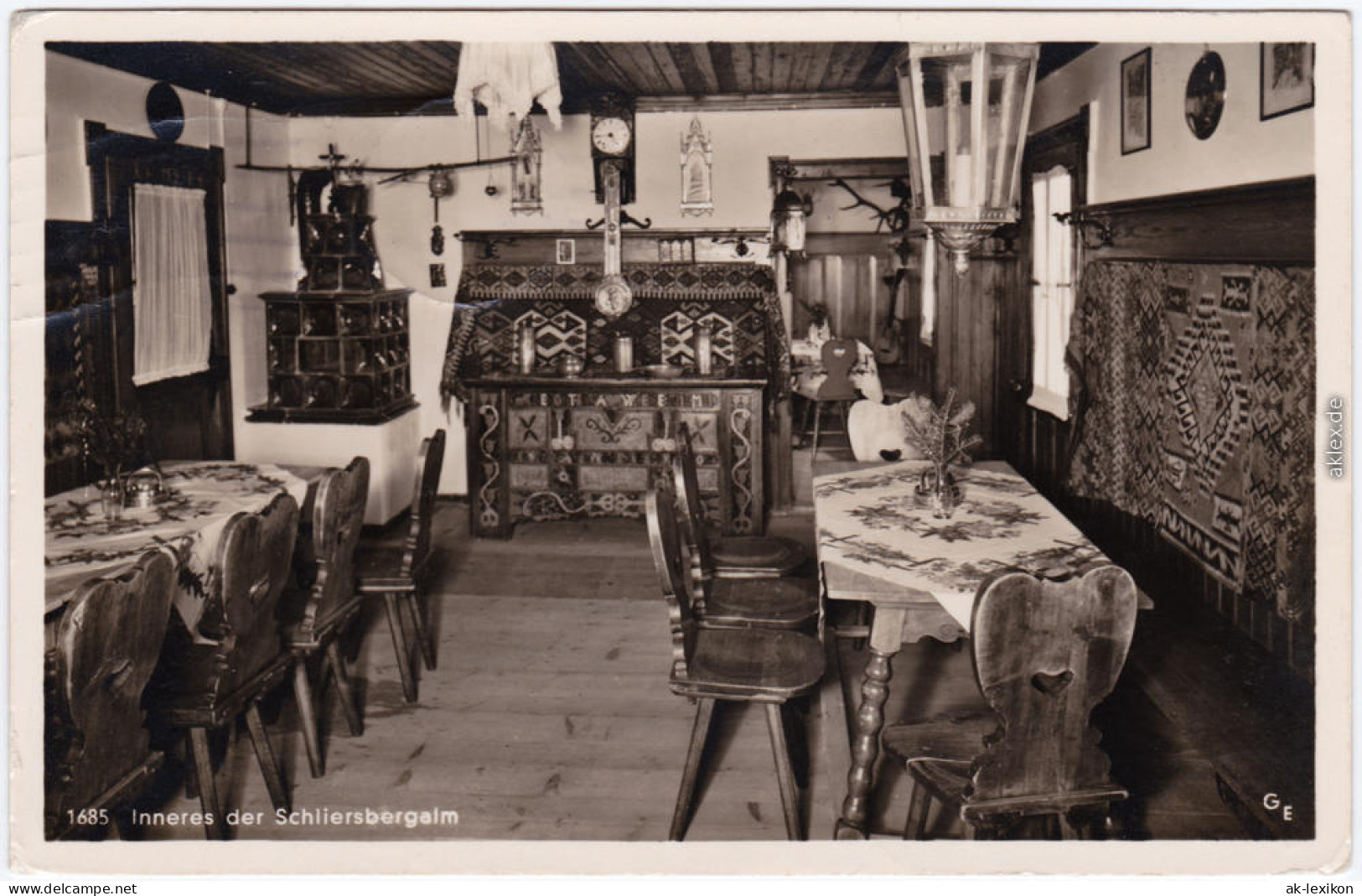 Schliersee Inneres Der Schlierseeberg-Alm Fotokarte B Miesbach  1935 - Schliersee