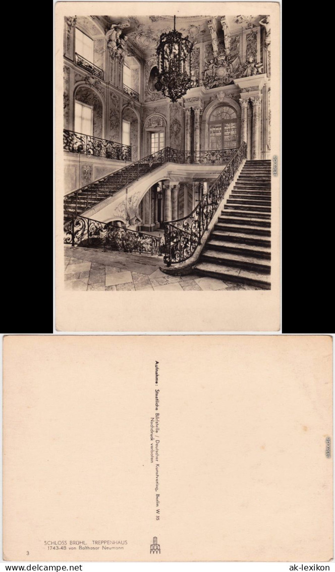 Foto Ansichtskarte  Brühl Innenansicht - Treppenhaus 1930 - Brühl