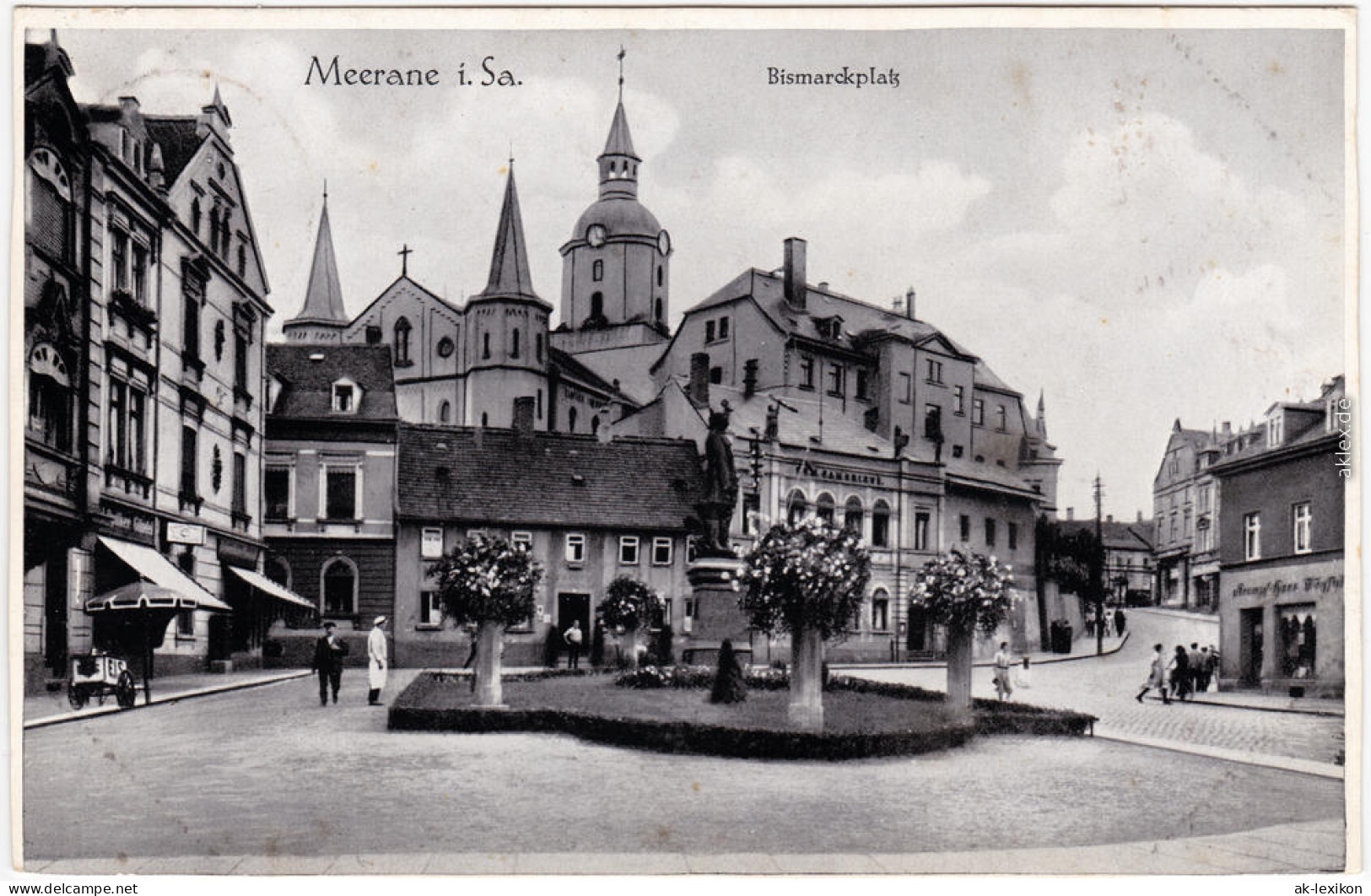 Meerane Partie Am Bismarckplatz Ansichtskarte 1935 - Meerane