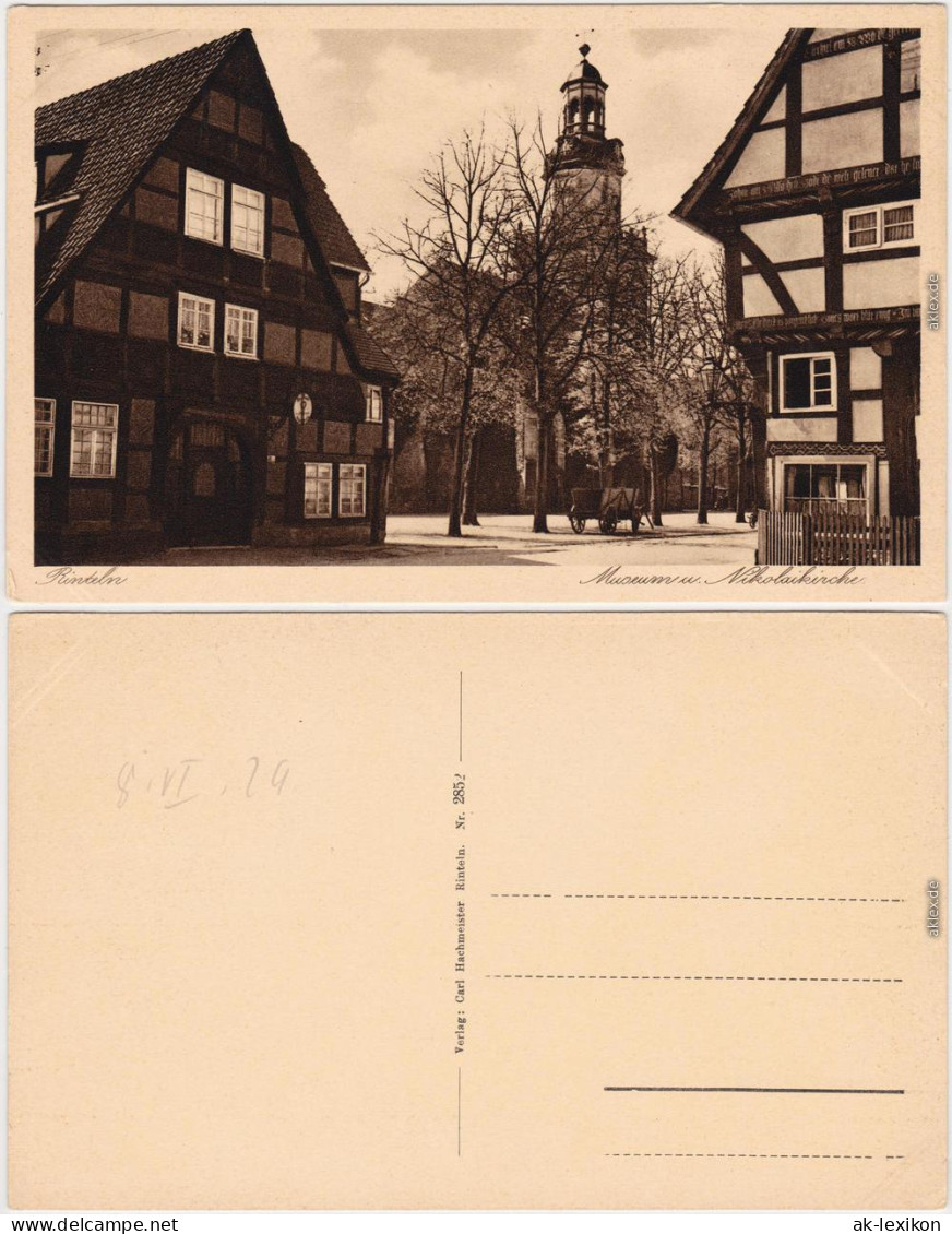 Ansichtskarte  Rinteln Straßenpartie Am Mueum Und Nicolaikirche 1928 - Rinteln