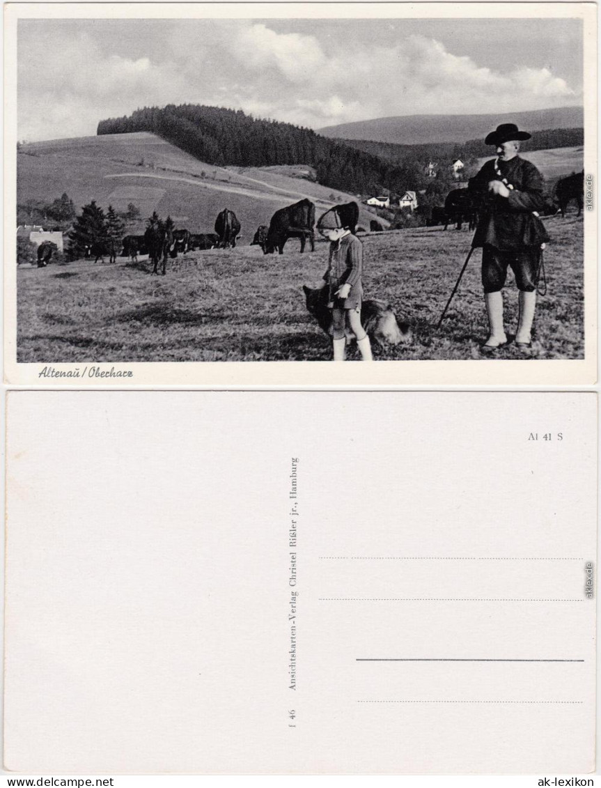 Altenau Bergstadt Kuhweide Mit Kind Schäferhund Tracht 1941 - Altenau