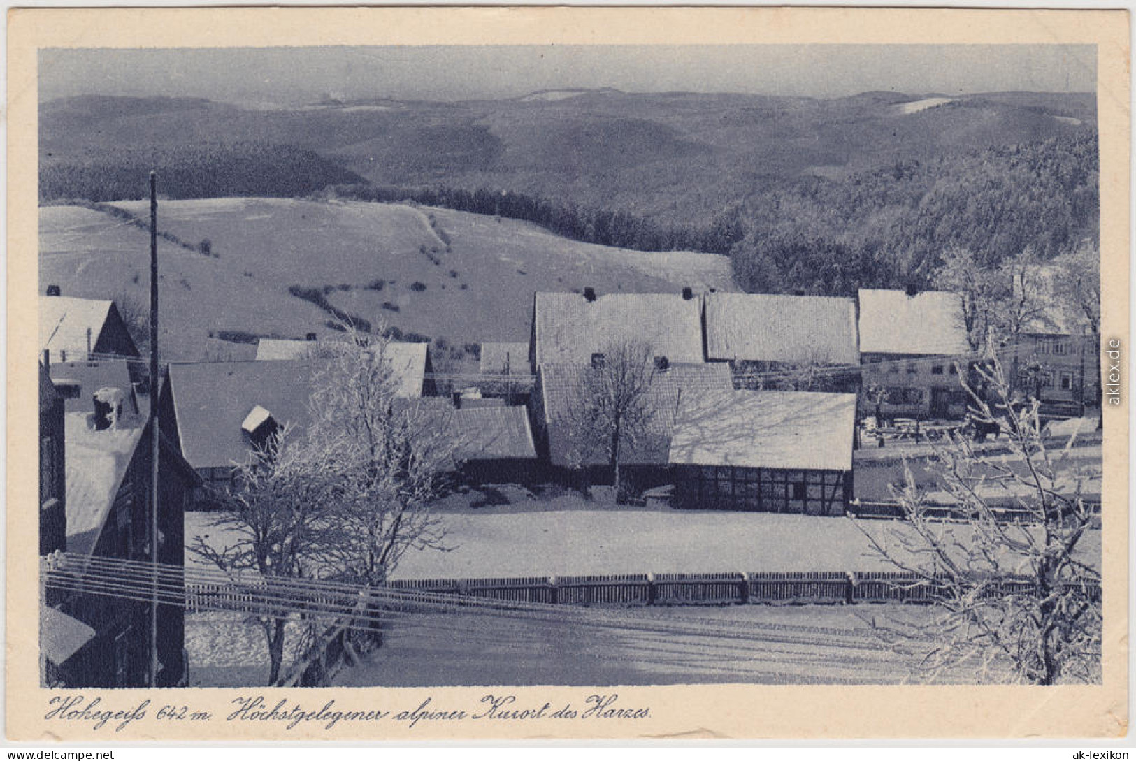 Ansichtskarte Hohegeiß Braunlage Im Winter Mit Schnee 1926 - Braunlage