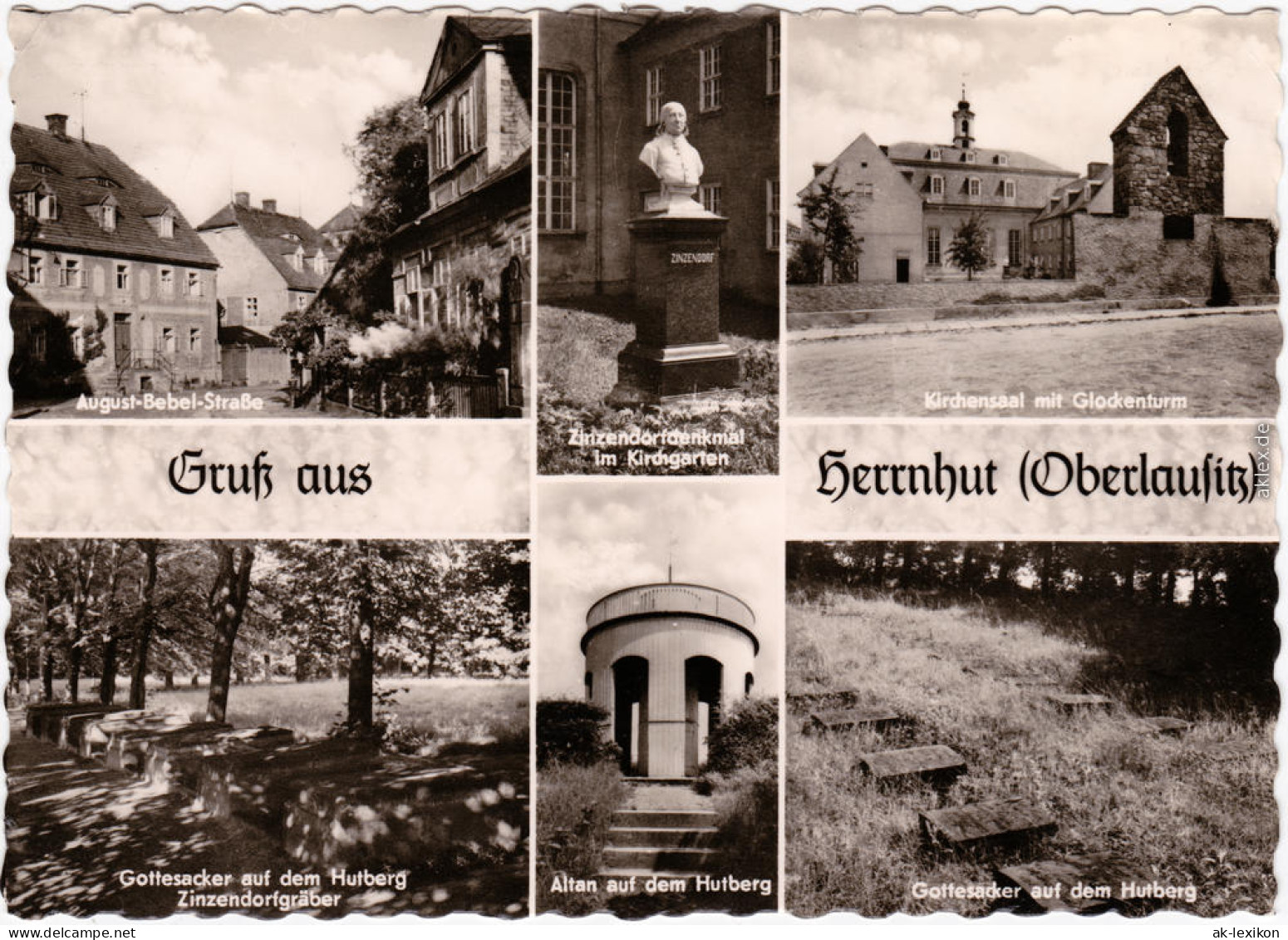 Herrnhut Stadtteilansichten  Ansichtskarte Oberlausitz B Zittau 1961 - Herrnhut