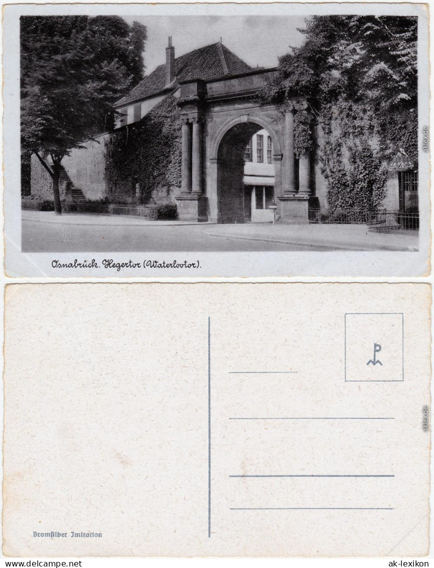 Ansichtskarte  Osnabrück Hegertor (Waterlootor) 1938 - Osnabrueck