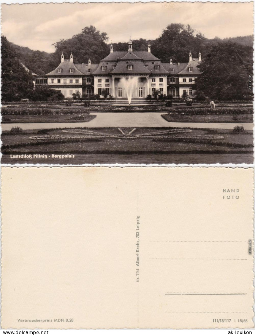 Foto Ansichtskarte Pillnitz Lustschloss - Bergpalais 1965 - Pillnitz