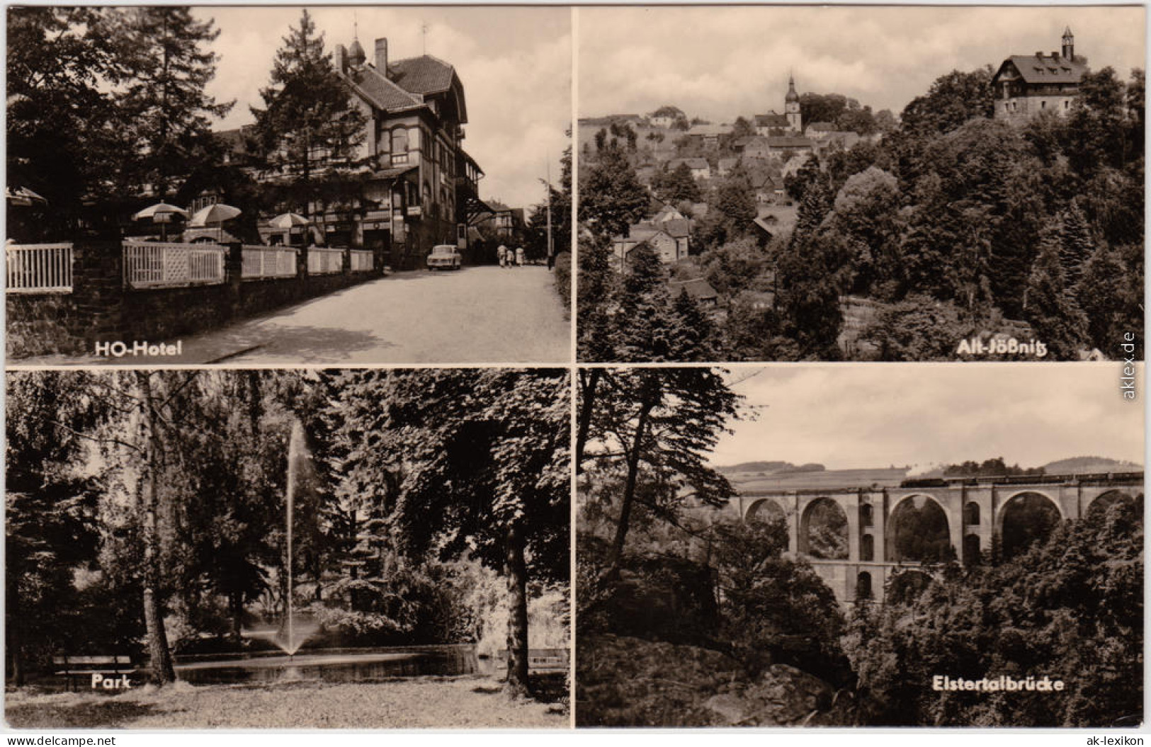 Jößnitz Plauen (Vogtland) 4 Bild: HO Hotel, Stadt, Park, Elstertalbrücke 1964 - Plauen