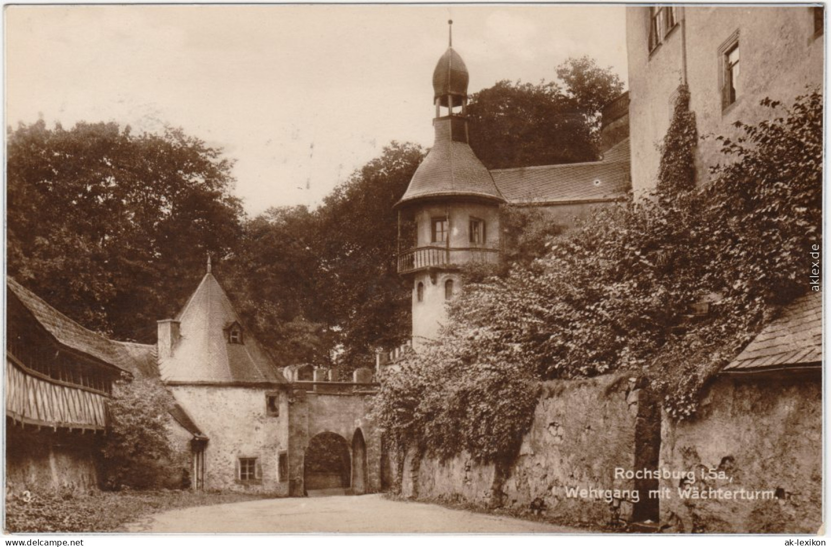 Rochsburg Lunzenau Wehrgang Mit Wächterturm Ansichtskarte 1926 - Lunzenau