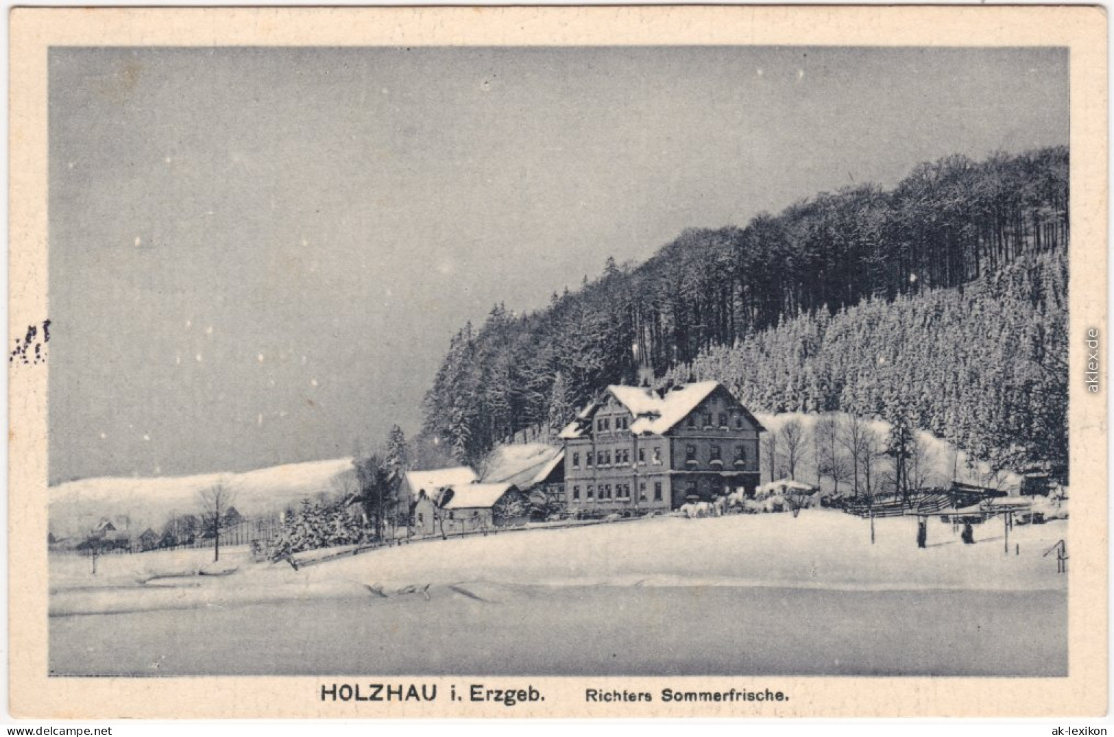 Rechenberg Bienenmühle Richters Sommerfrische - Außenansicht Im Winter 1916 - Holzhau