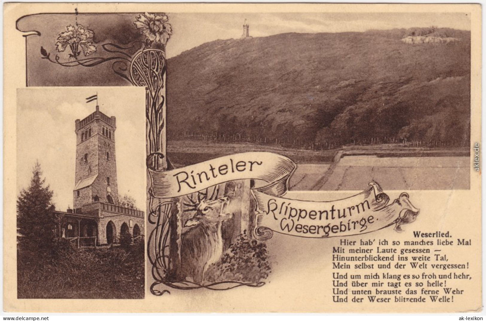 Rinteln 3 Bild Rinteler Klippenturm Wesergebirge 1928  - Rinteln