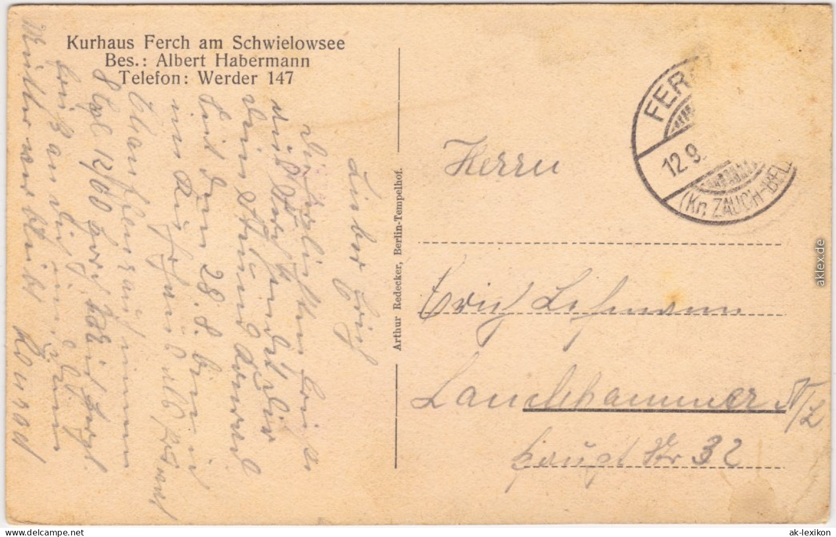 Ansichtskarte 
Schwielowsee Partie An Der Dorfkirche 1928 - Schwielowsee