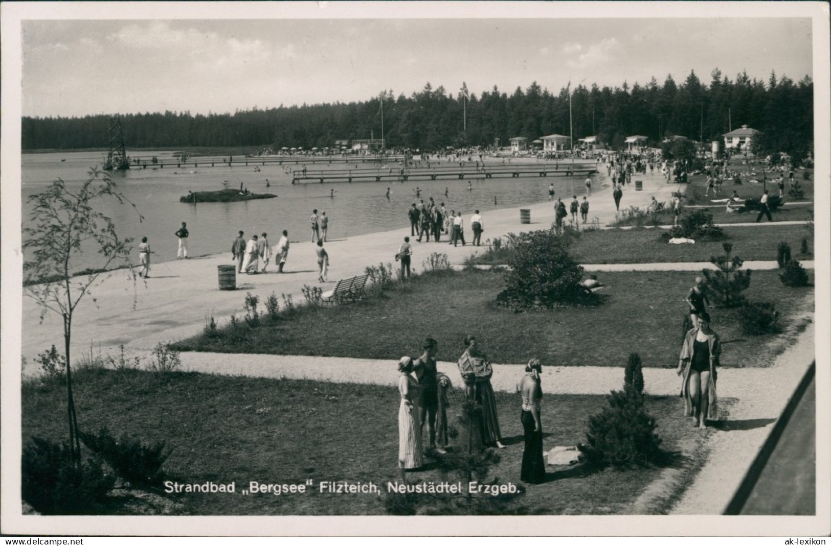 Neustädtel-Schneeberg (Erzgebirge) Strandbad Am Neustädter See 1937 - Schneeberg