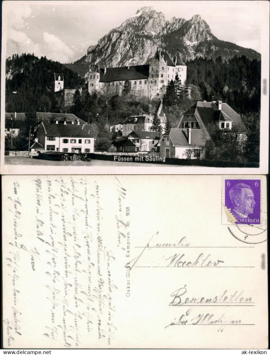 Ansichtskarte Ansichtskarte Füssen Partie In Der Stadt 1938  - Fuessen