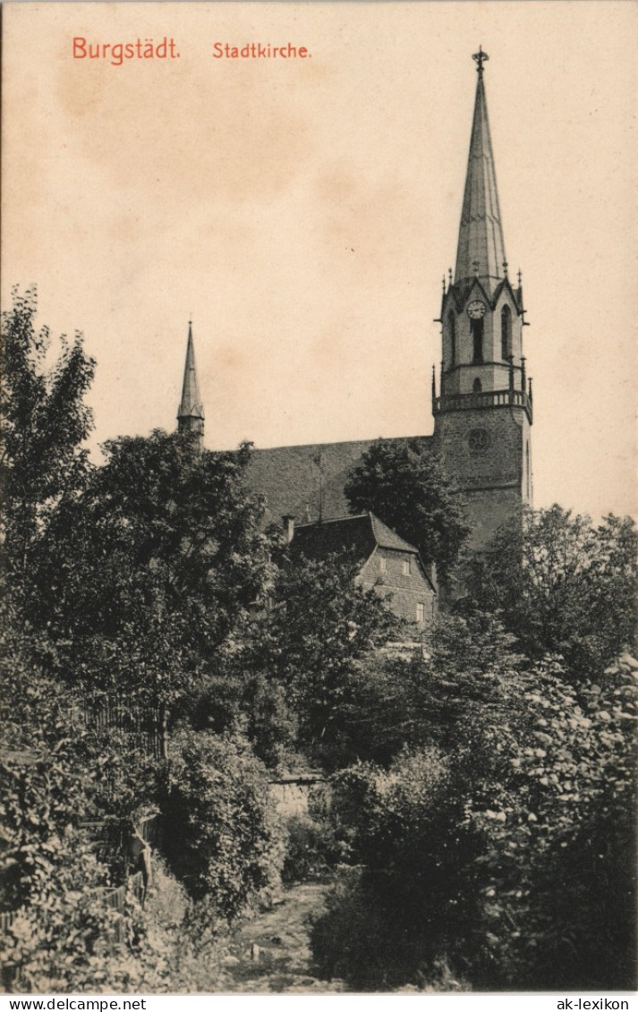 Ansichtskarte Burgstädt Stadtkirche 1912 - Burgstädt