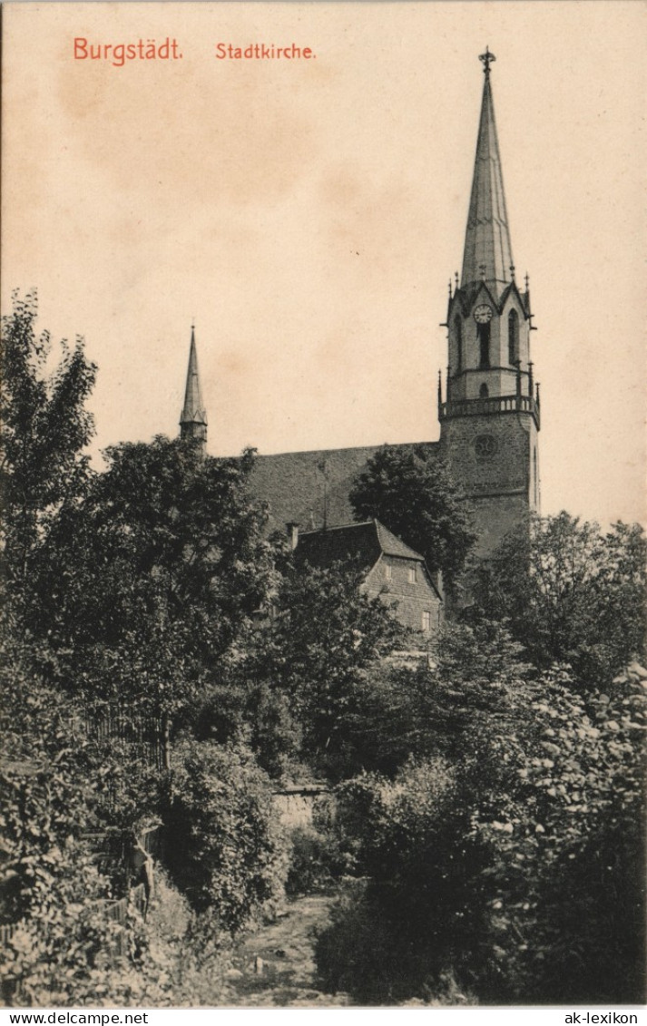 Ansichtskarte Burgstädt Stadtkirche 1912 - Burgstaedt
