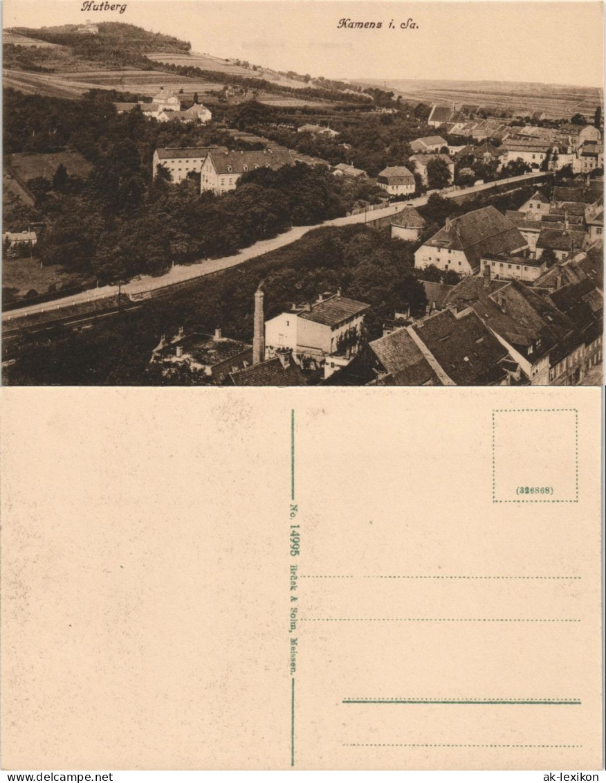 Ansichtskarte Kamenz Kamjenc Straßenpartie, Überblick Hutberg 1912 # - Kamenz