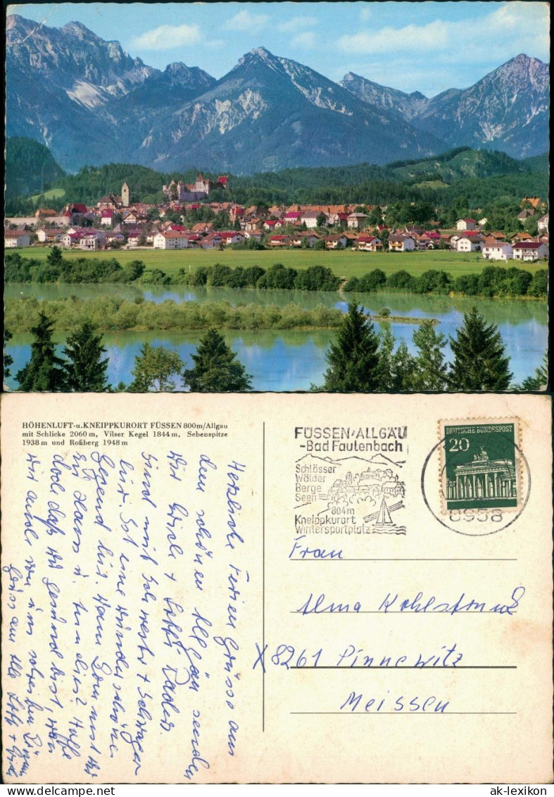 Ansichtskarte Füssen Blick Auf Die Stadt 1970 - Fuessen