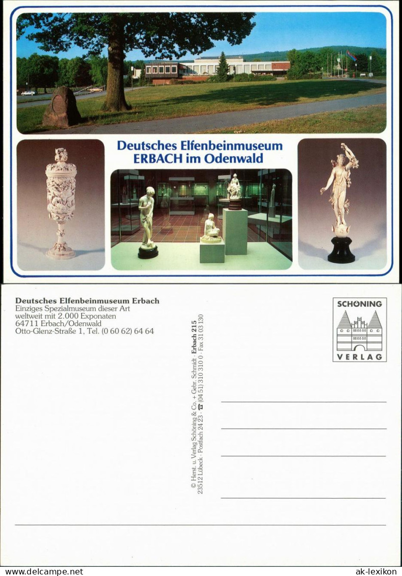 Erbach (Odenwald) Deutsches Elfenbejnmuseum Erbach Mehrbildkarte 1990 - Erbach