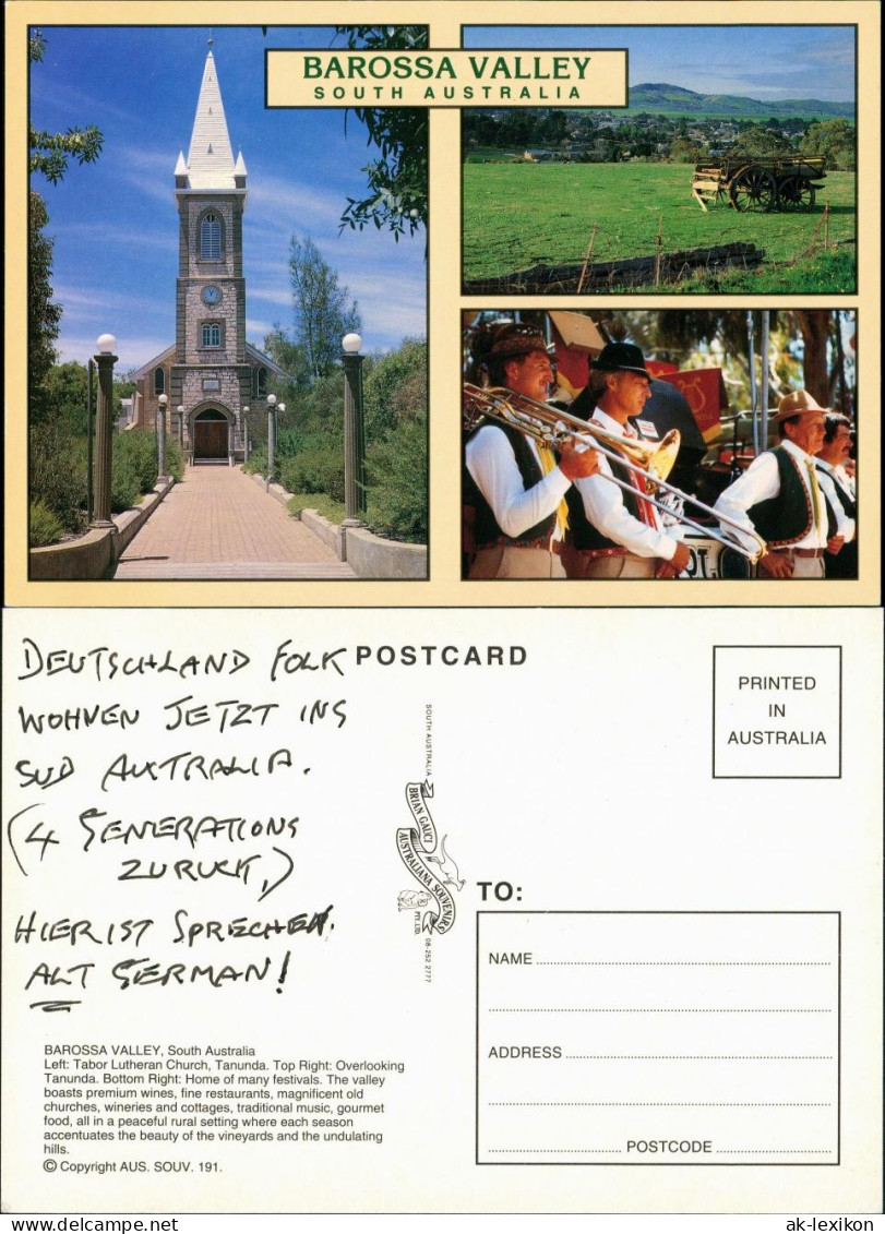 Postcard Barossa Valley Tabor Church Tanunda, Festival Musicians 1990 - Otros & Sin Clasificación