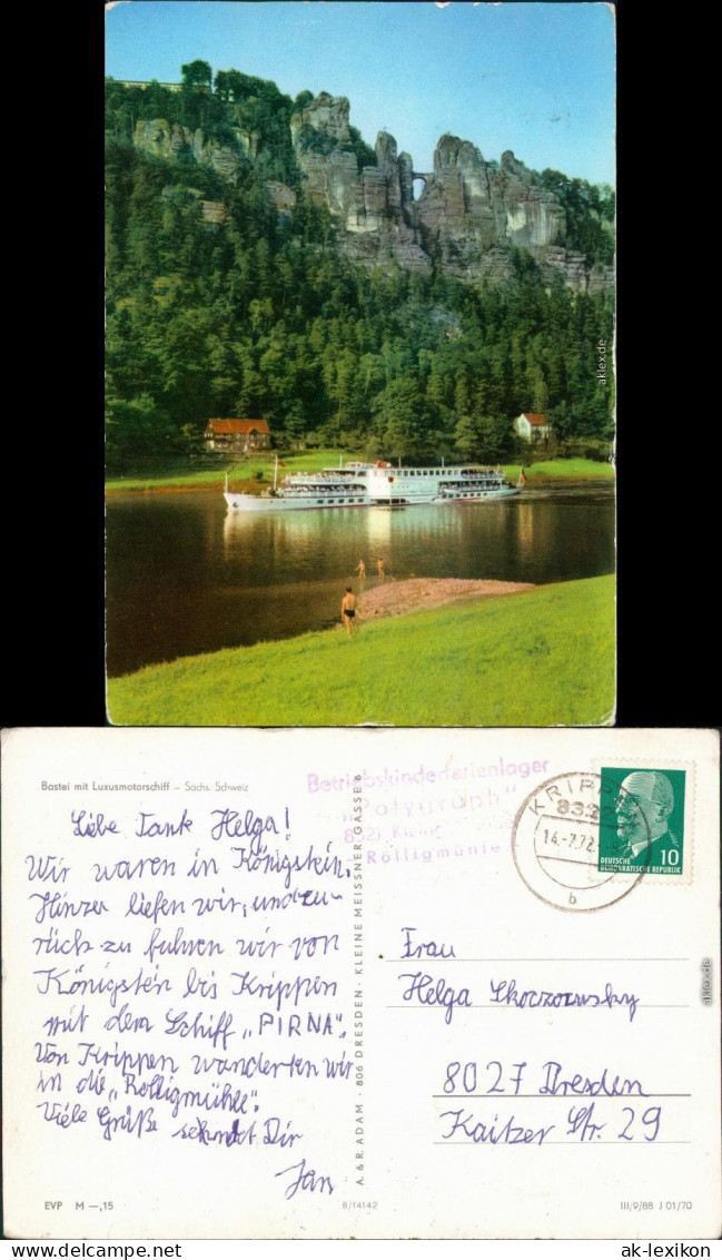 Ansichtskarte Ansichtskarte Rathen Bastei Mit Luxusmotorschiff G1988 - Rathen