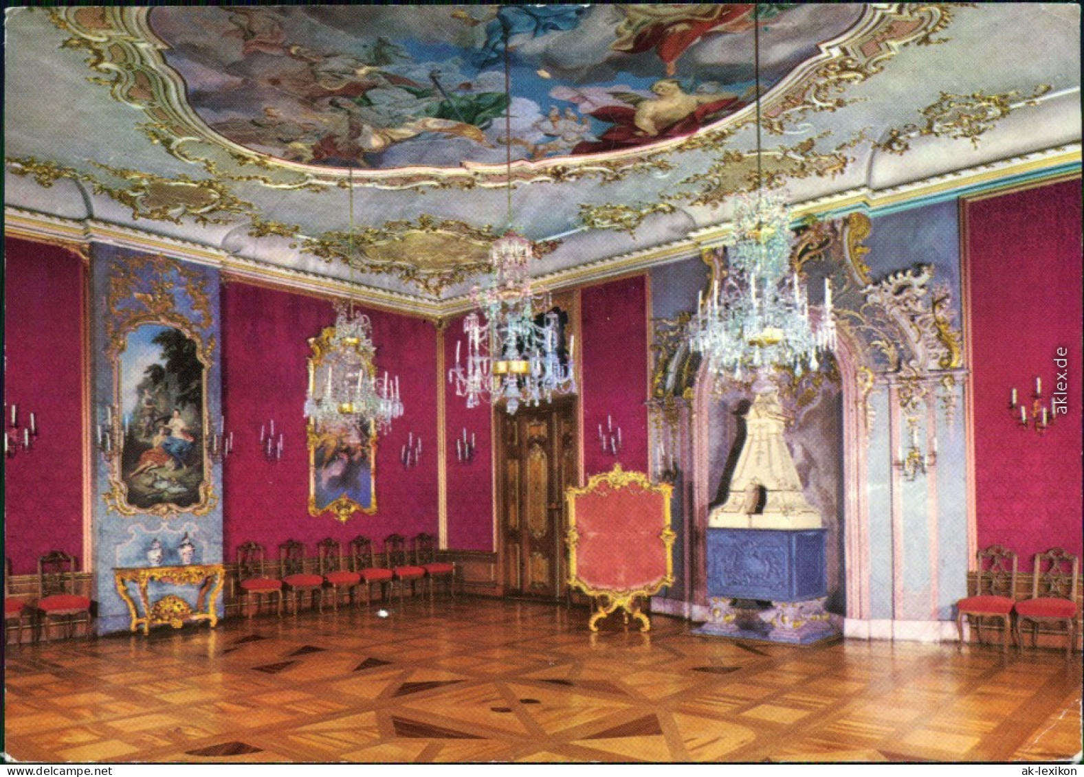 Rudolstadt Staatliche Museen Heidecksburg: Roter Saal Ansichtskarte  1981 - Rudolstadt