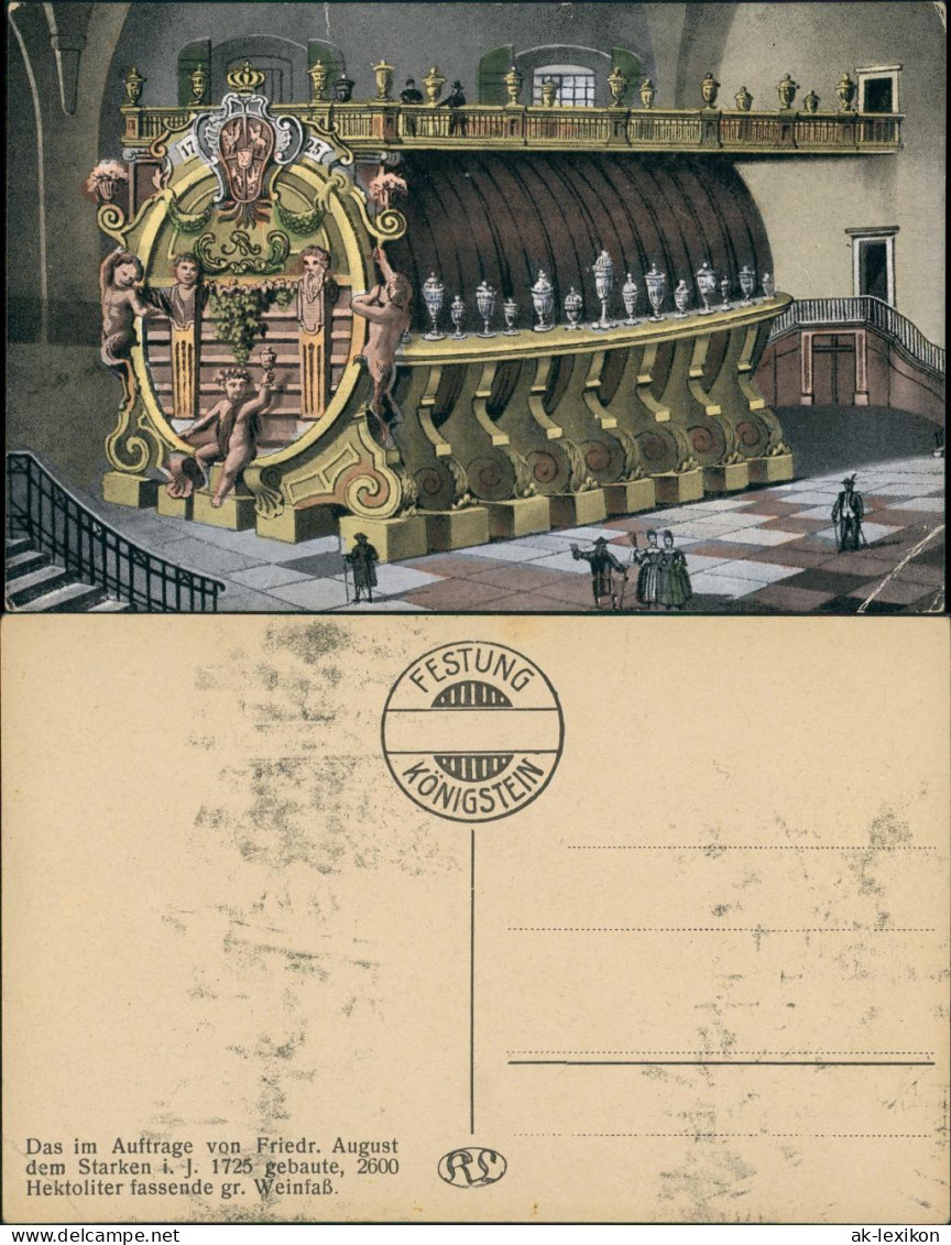 Königstein (Sächsische Schweiz) Festung  2600 Hektoliter Fassendes Weinfaß 1910 - Koenigstein (Saechs. Schw.)