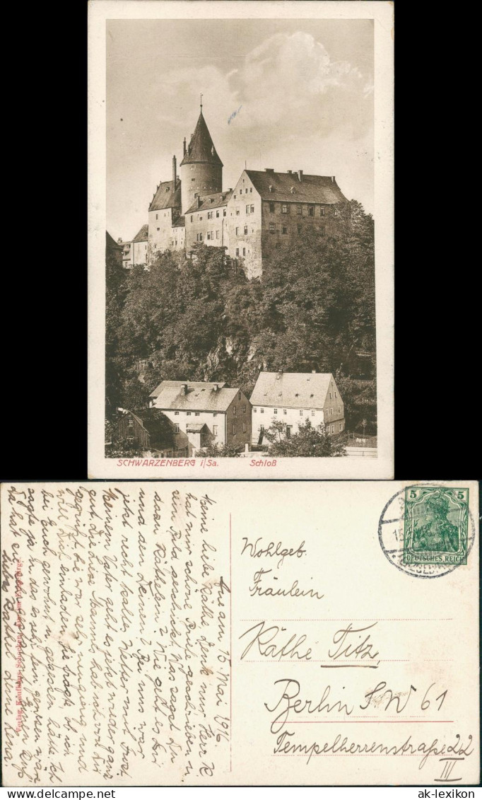 Schwarzenberg (Erzgebirge) Schloss Schwarzenberg In Sachsen 1916 - Schwarzenberg (Erzgeb.)