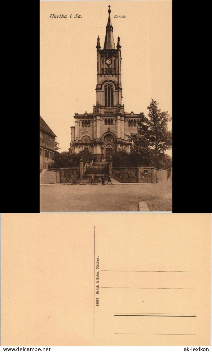 Ansichtskarte Hartha Partie An Der Kirche 1913 - Hartha