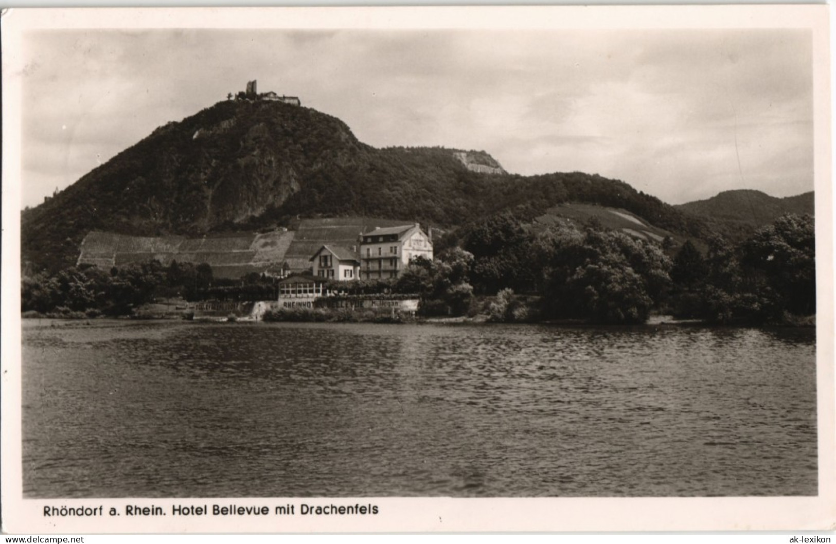 Ansichtskarte Rhöndorf-Bad Honnef Rheinhotel Bellevue 1954 - Bad Honnef