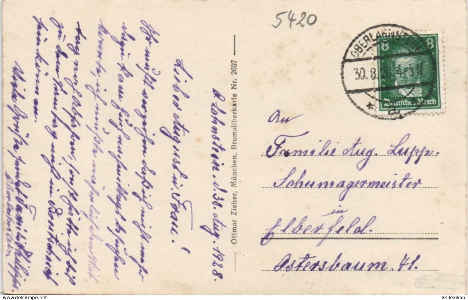 Ansichtskarte Oberlahnstein-Lahnstein Blick Auf Die Stadt - Fabrik 1928 - Lahnstein