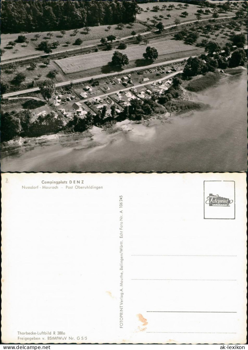 Ansichtskarte Nußdorf Maurach-Überlingen Luftbild Campingplatz DENZ 1966 - Ueberlingen