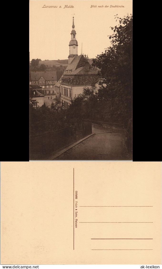 Ansichtskarte Lunzenau Straße Zur Stadtkirche 1913 - Lunzenau