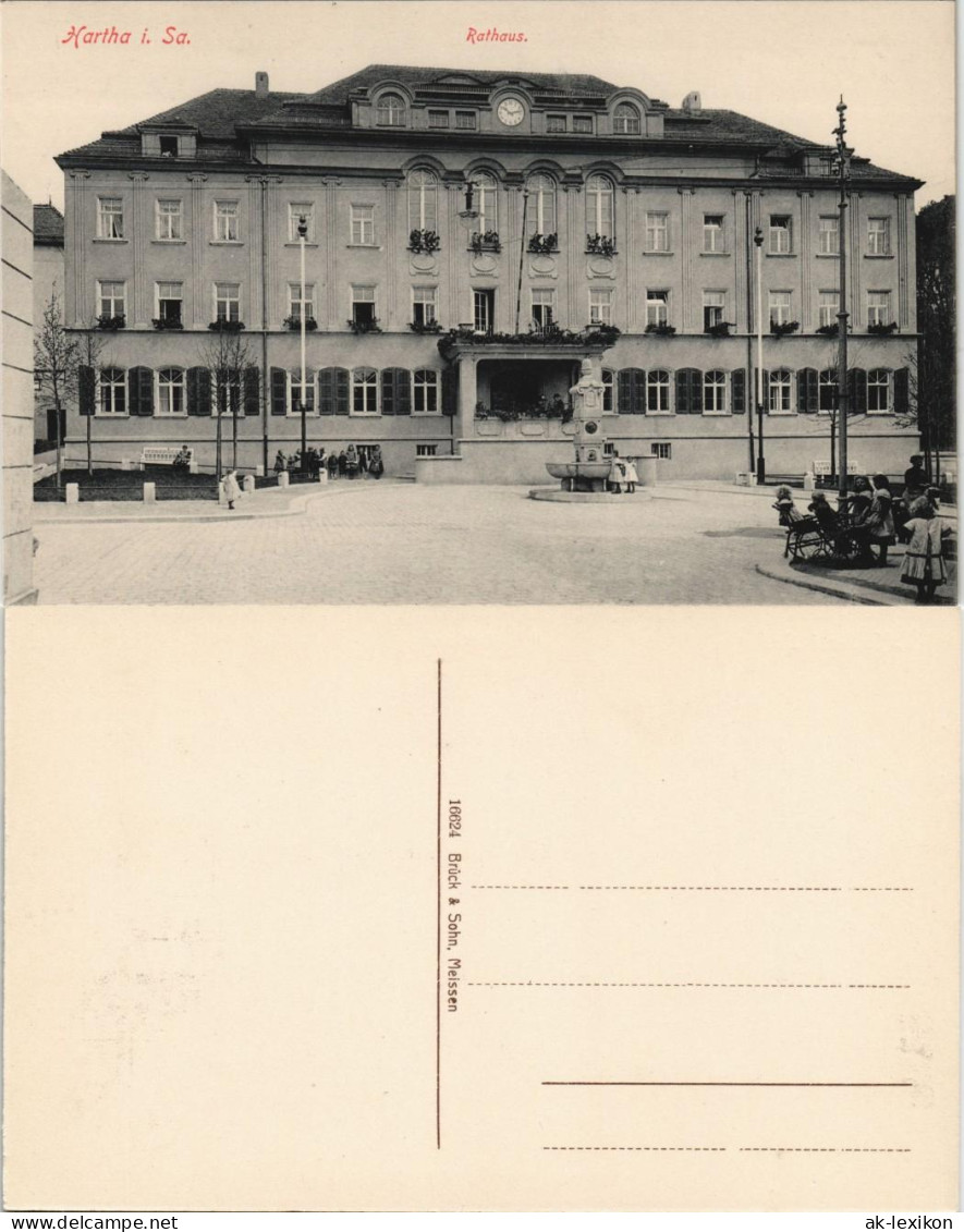 Ansichtskarte Hartha Kinder Vor Dem Rathaus 1913 - Hartha