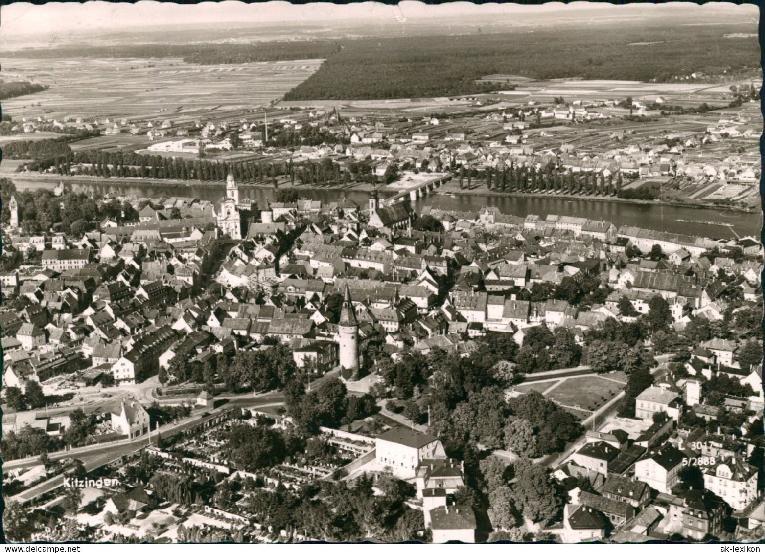 Kitzingen Luftaufnahme Stadt Gesamtansicht Vom Flugzeug Aus 1965 - Kitzingen