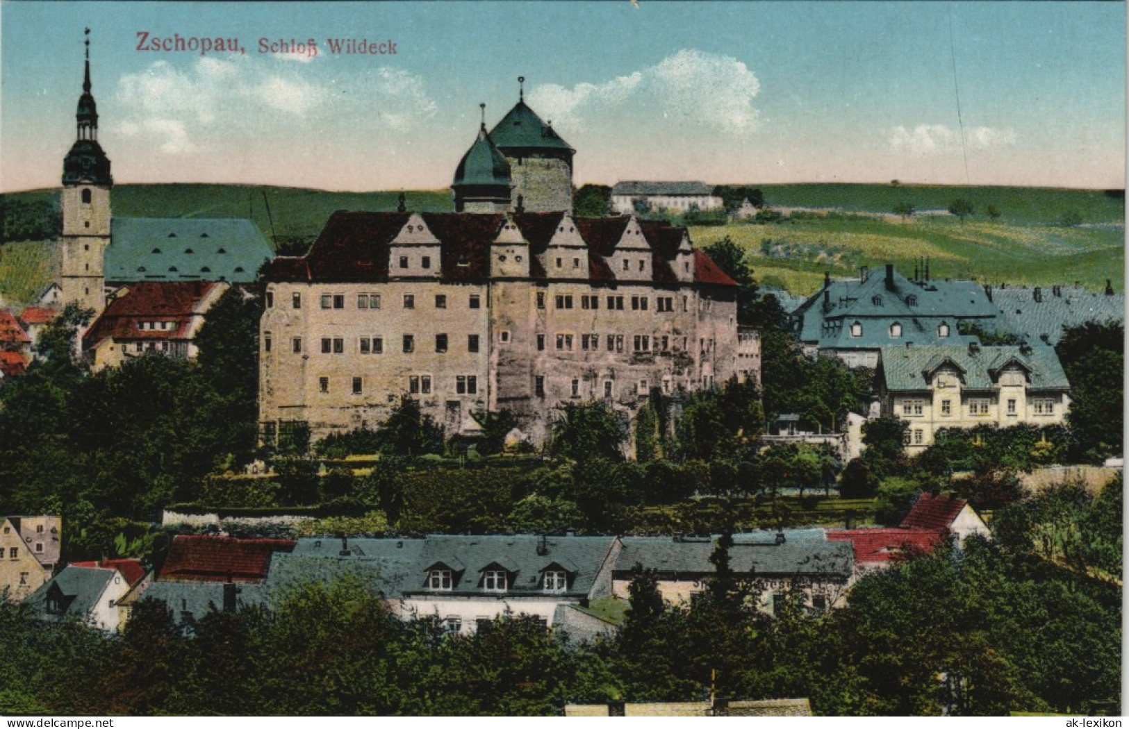 Ansichtskarte Zschopau Schloss Wildeck 1913 - Zschopau