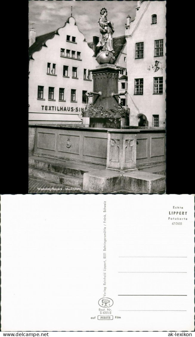 Ansichtskarte Wemding Ortsansicht Marktplatz Mit Texithaus Geschäft 1960 - Wemding