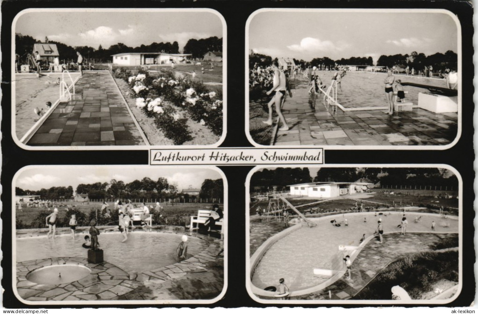 Ansichtskarte Hitzacker (Elbe) Schwimmbad - 4 Bild 1962 - Hitzacker