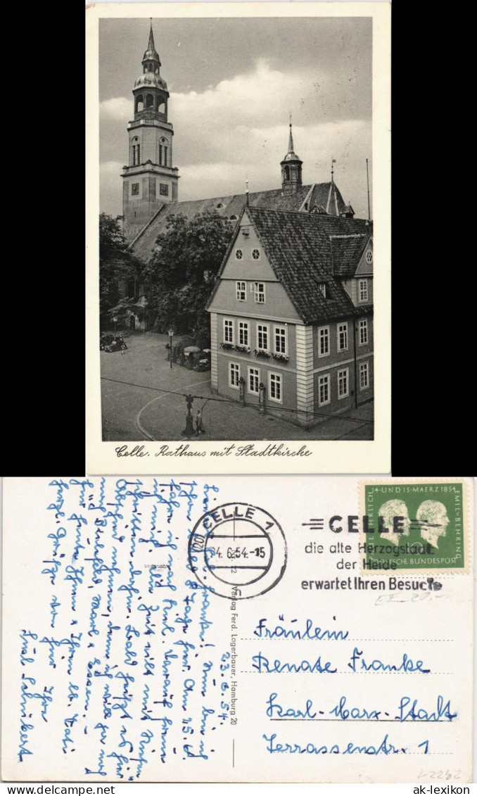 Ansichtskarte Celle Rathaus Und Kirche 1954 - Celle