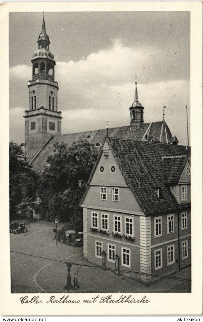 Ansichtskarte Celle Rathaus Und Kirche 1954 - Celle