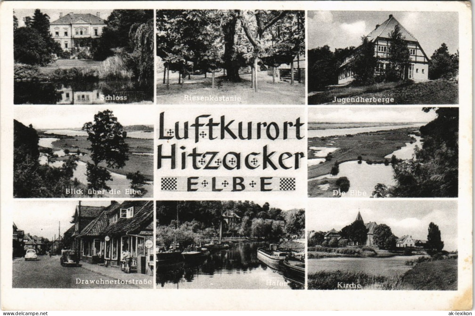 Ansichtskarte Hitzacker (Elbe) Stadtteilansichten 1958 - Hitzacker