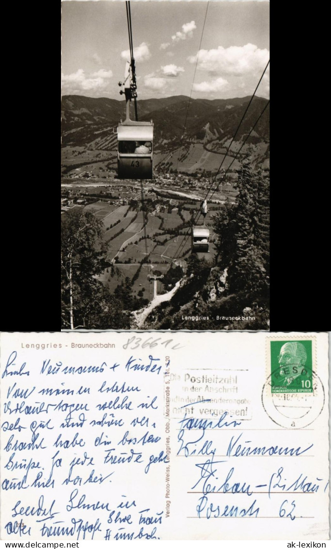 Ansichtskarte Lenggries Brauneckbahn Bergbahn 1965 - Lenggries