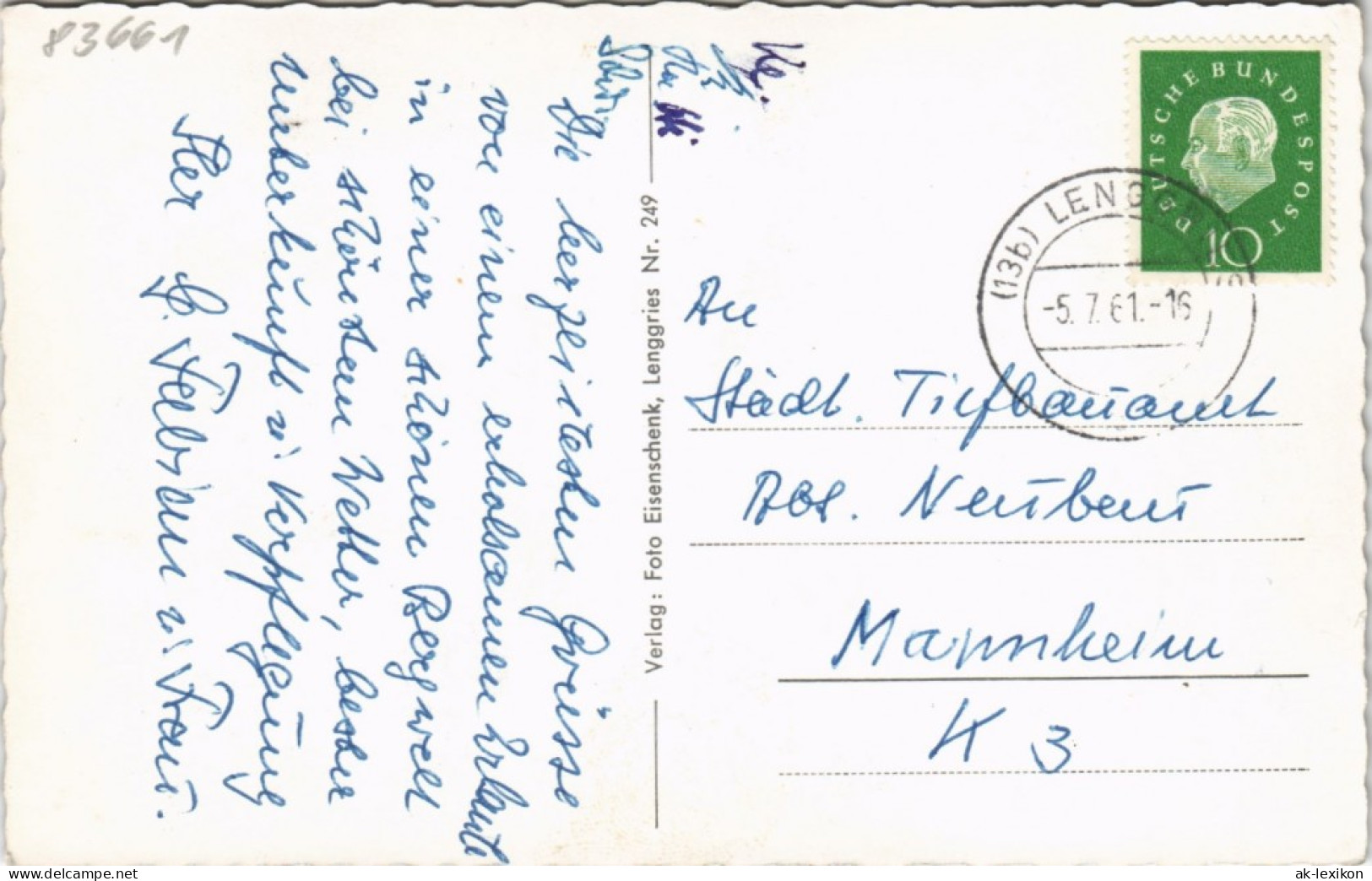 Lenggries Fall - Sylvenstein Speicher Hochbrücke 1961 Stempel LENGGRIES - Lenggries