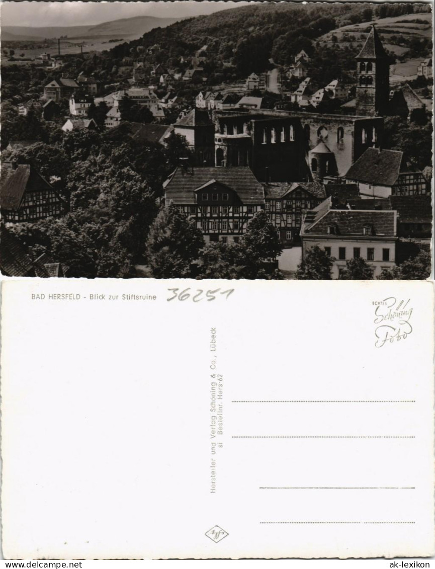Ansichtskarte Bad Hersfeld Blick Zur Stiftsruine - Blick Zur Stadt 1961 - Bad Hersfeld