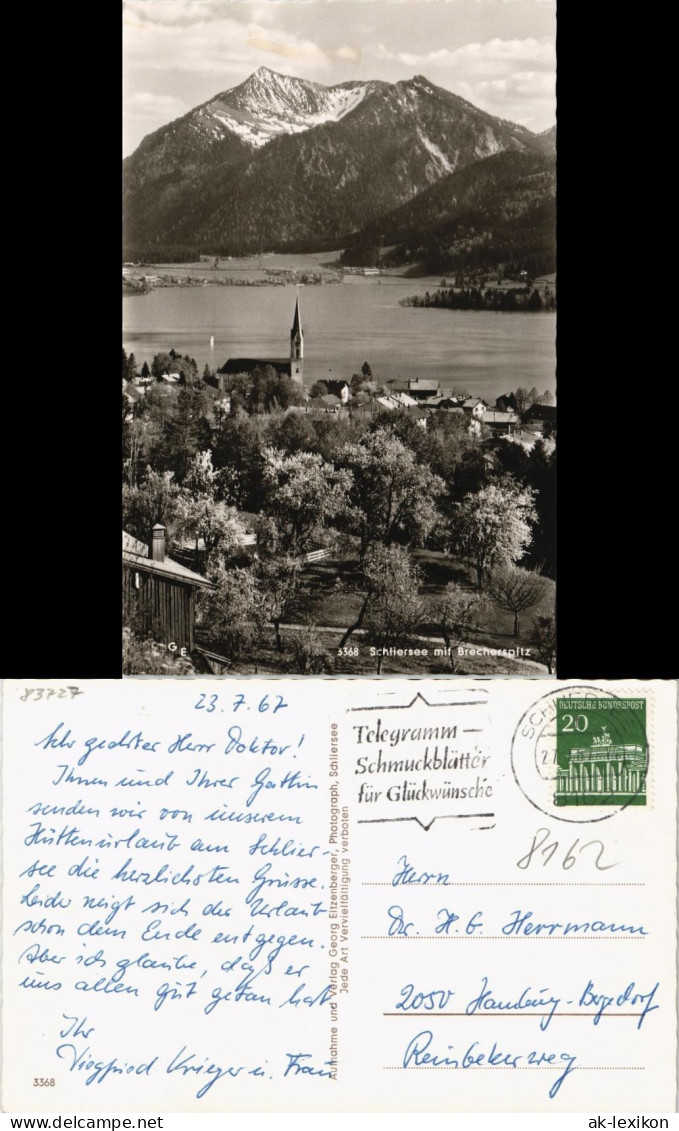 Ansichtskarte Schliersee Panorama-Ansicht Mit Brecherspitz 1967 - Schliersee