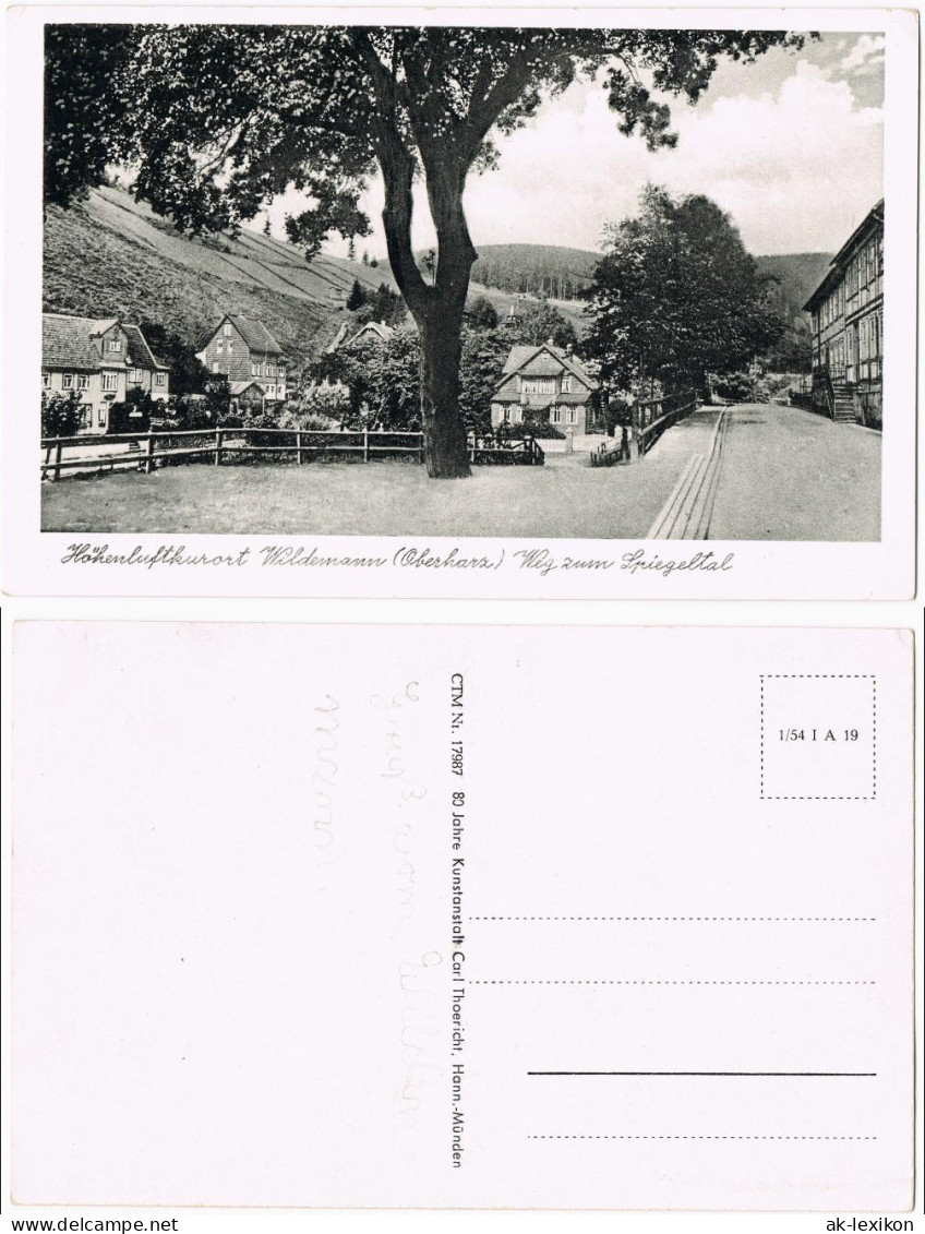 Ansichtskarte Wildemann (Innerstetal) Weg Zum Spiegeltal 1939 - Wildemann