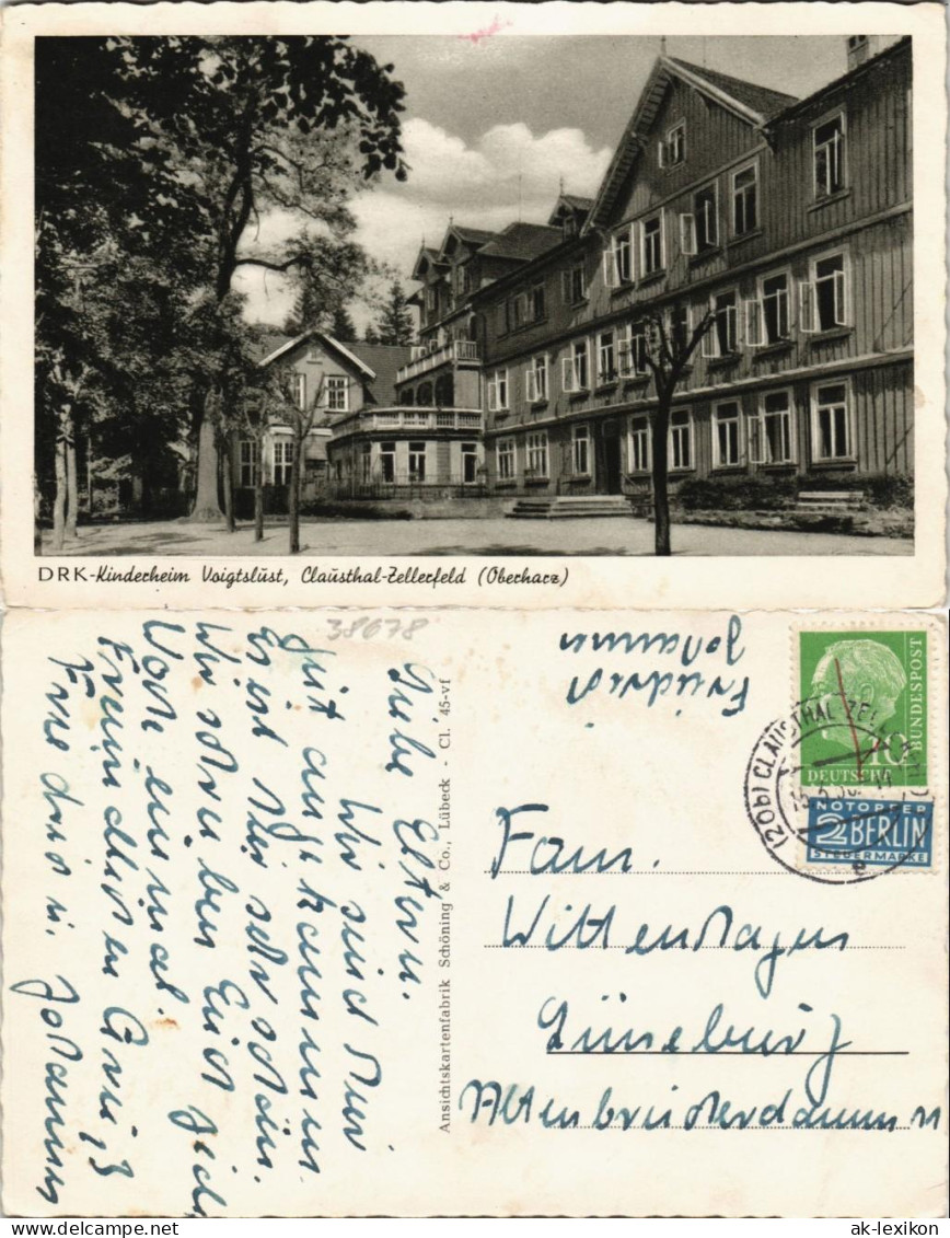 Ansichtskarte Clausthal-Zellerfeld DRK Kinderheim Voigtslust 1956 - Clausthal-Zellerfeld