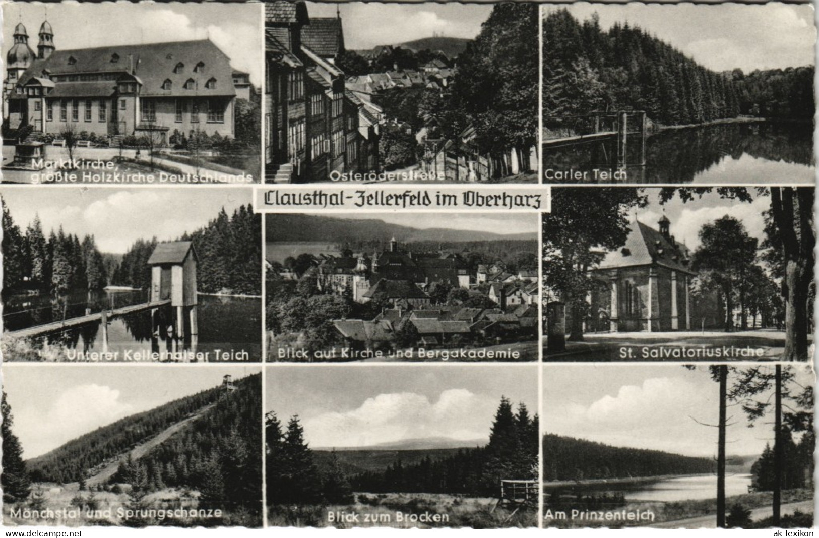 Clausthal-Zellerfeld MB: Prinzenteich, Marktkirche, Carler Teich 1967 - Clausthal-Zellerfeld