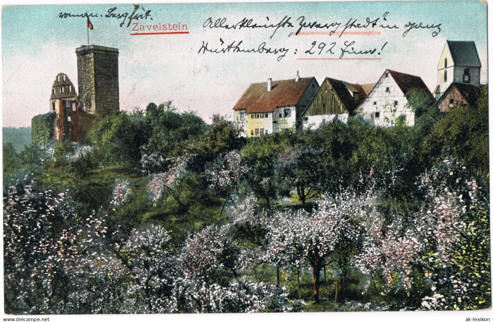 Ansichtskarte Bad Teinach-Zavelstein Stadt - Baumblüte 1913 - Bad Teinach