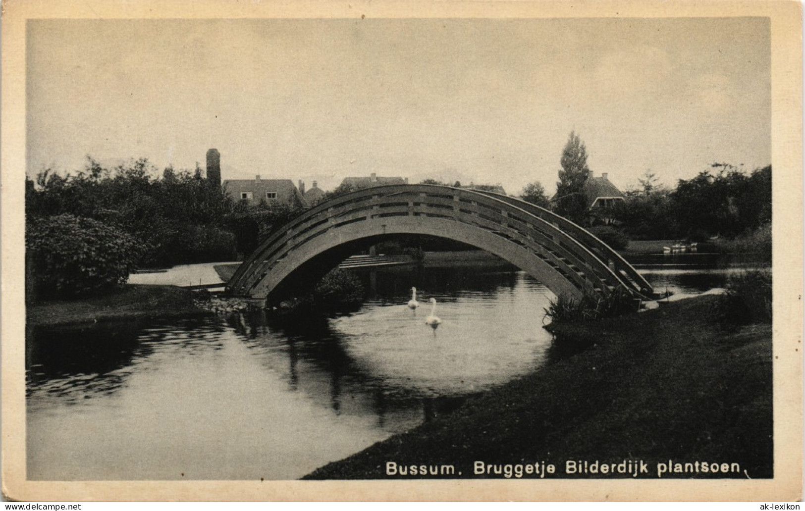 Postkaart Bussum Bruggetje Bilderdijk Plantsoen, Kleine Brücke 1940 - Bussum
