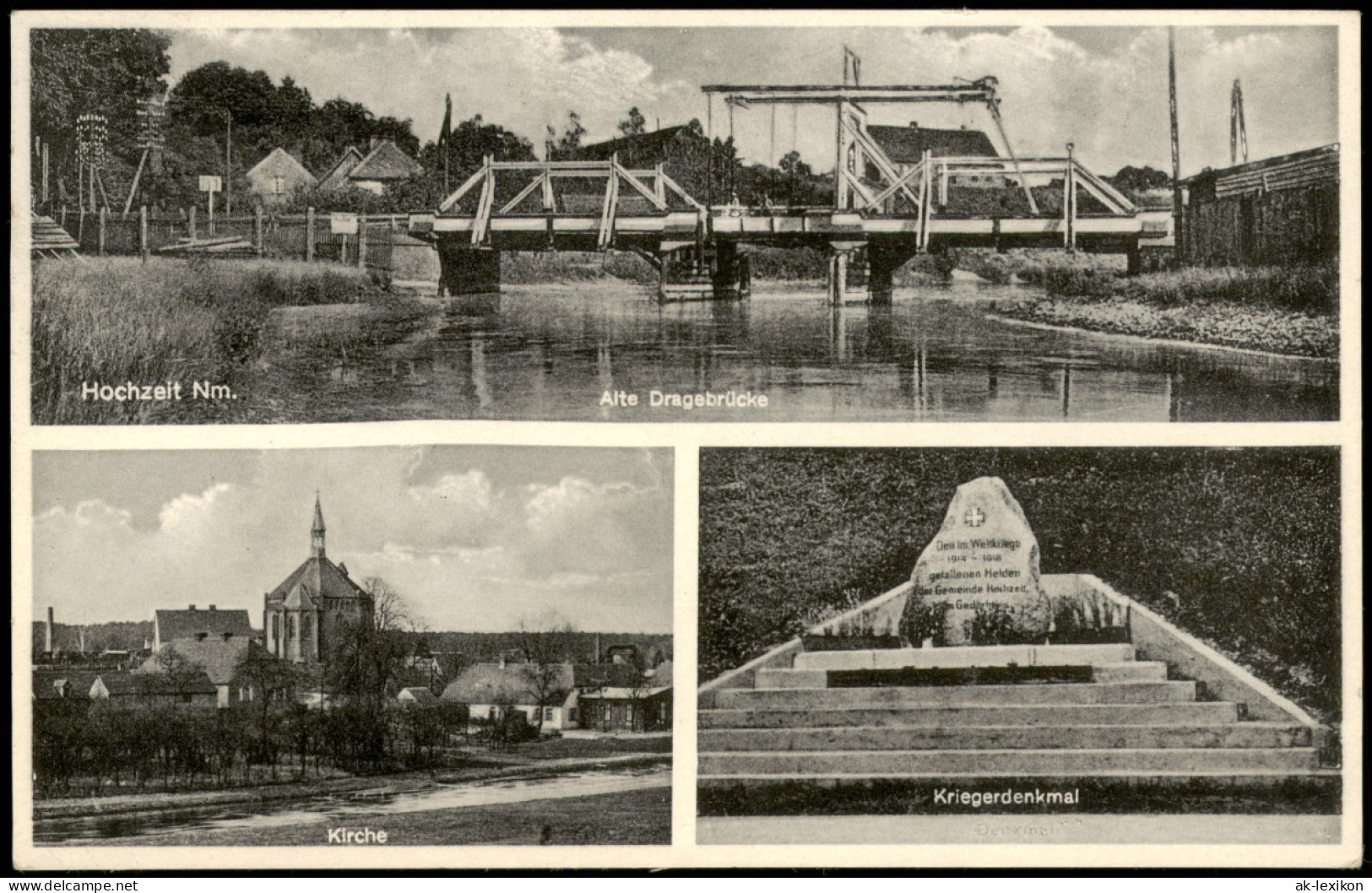 Hochzeit Neumark (LK Woldenberg) Stare Osieczno 3B Kriegerehrenmal,  Stadt 1936 - Neumark