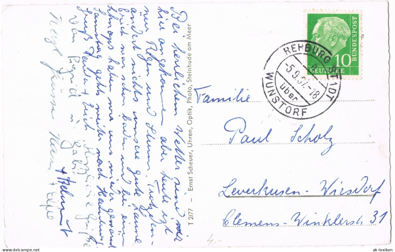 Insel Wilhelmstein Mit Festung 1964  Gel Landpost-Stempel Rehburg über Wunstorf - Wunstorf